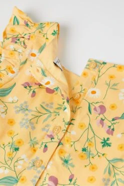 Polarn O Pyret Geblümtes Kleid Aus Biobaumwolle, Gelb -MONSON Kleidung Geschaft B99971s3