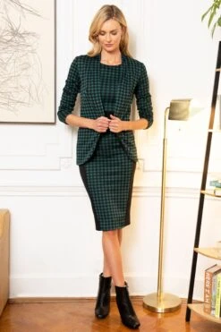 Hot Squash Figurbetontes Ponte-Kleid, Grün