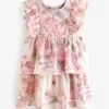 Next Rosa - Ponte-di-Roma-Kleid Mit Rüschen (3 Monate Bis 7 Jahre) -MONSON Kleidung Geschaft C19936s