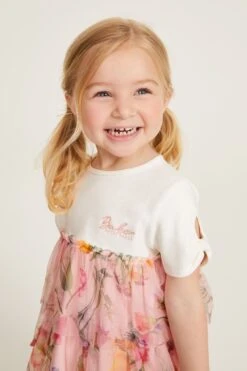 Baker By Ted Baker Geblümtes Kleid Aus Netzstoff Mit Stufendetail -MONSON Kleidung Geschaft C23553s4