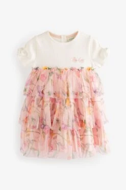 Baker By Ted Baker Geblümtes Kleid Aus Netzstoff Mit Stufendetail -MONSON Kleidung Geschaft C23553s6