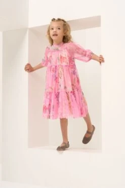 Angel & Rocket Rosa Eleanor Druck Mesh-Kleid -MONSON Kleidung Geschaft C28713s3