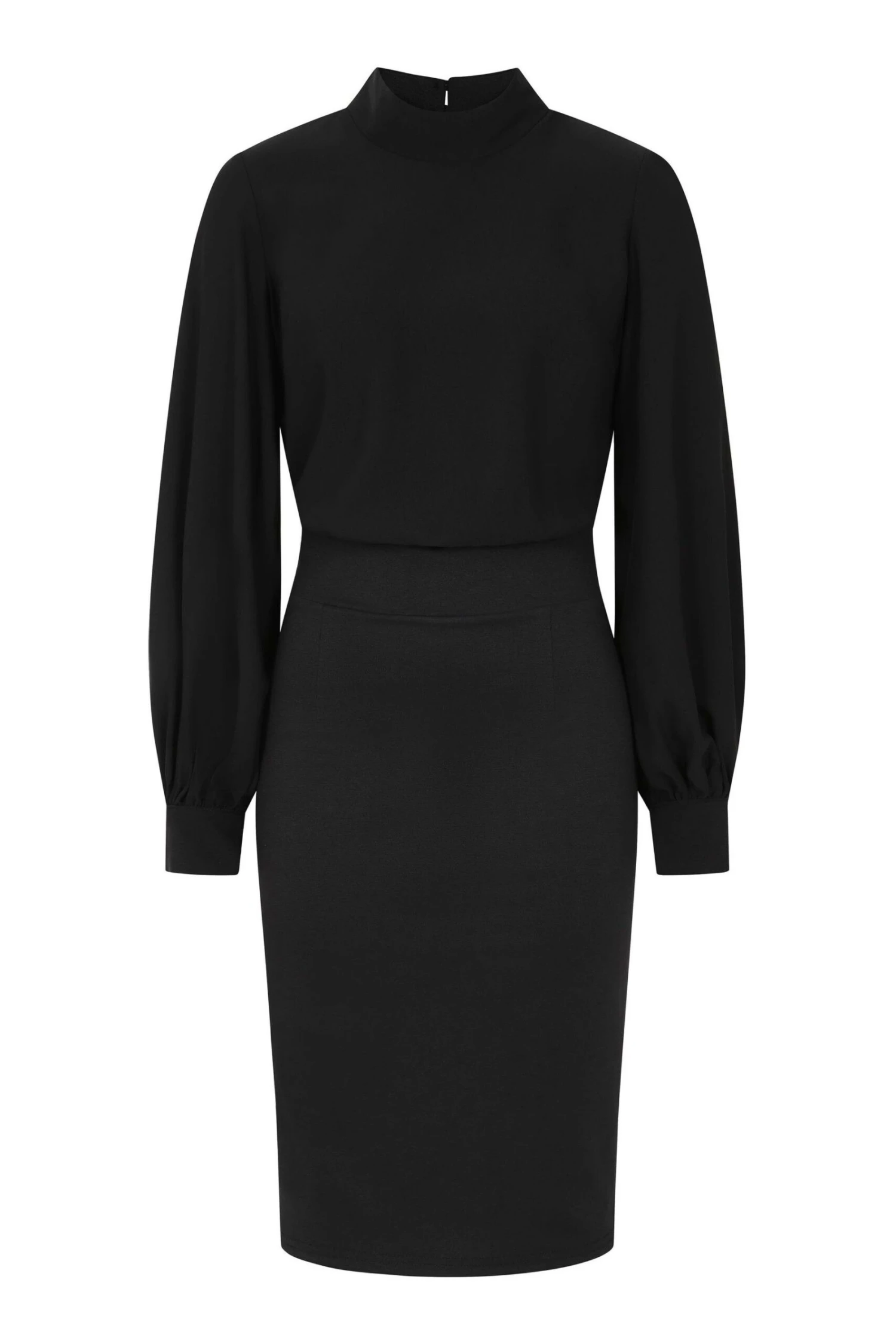 Hot Squash Ponte-Kleid Mit Blouson-Ärmeln, Schwarz 5 Hot Squash Ponte-Kleid Mit Blouson-Ärmeln, Schwarz – Bild 3