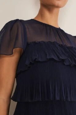 Phase Eight Mimi Plissiertes Kleid, Blau -MONSON Kleidung Geschaft C74131s5