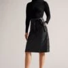 Ted Baker Alltaa Kleid Mit Stricktop Und Rock Aus Lederimitat