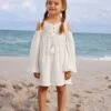 Next Creme - Kleid Mit Schulterausschnitten Und Stickerei (3–16 Jahre) -MONSON Kleidung Geschaft C94723s