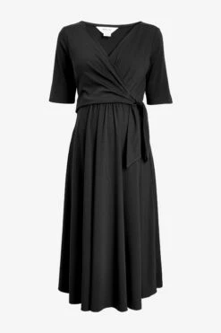 Seraphine Kleid In A-Linie Mit Wickeldesign, Schwarz -MONSON Kleidung Geschaft D29826s6