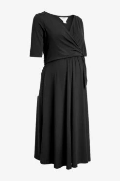 Seraphine Kleid In A-Linie Mit Wickeldesign, Schwarz -MONSON Kleidung Geschaft D29826s7
