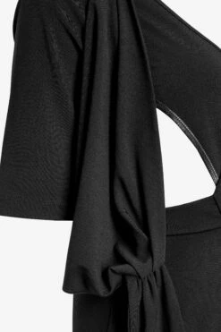 Seraphine Kleid In A-Linie Mit Wickeldesign, Schwarz -MONSON Kleidung Geschaft D29826s8