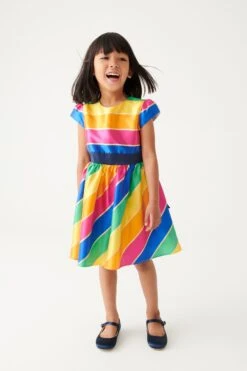 Little Bird By Jools Oliver Gestreiftes Party-Kleid, Mehrfarbig