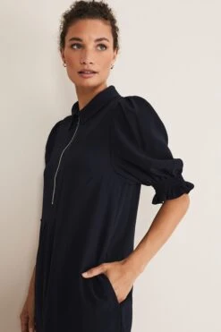 Phase Eight Candice Kleid Mit Reißverschluss, Blau -MONSON Kleidung Geschaft D47212s3