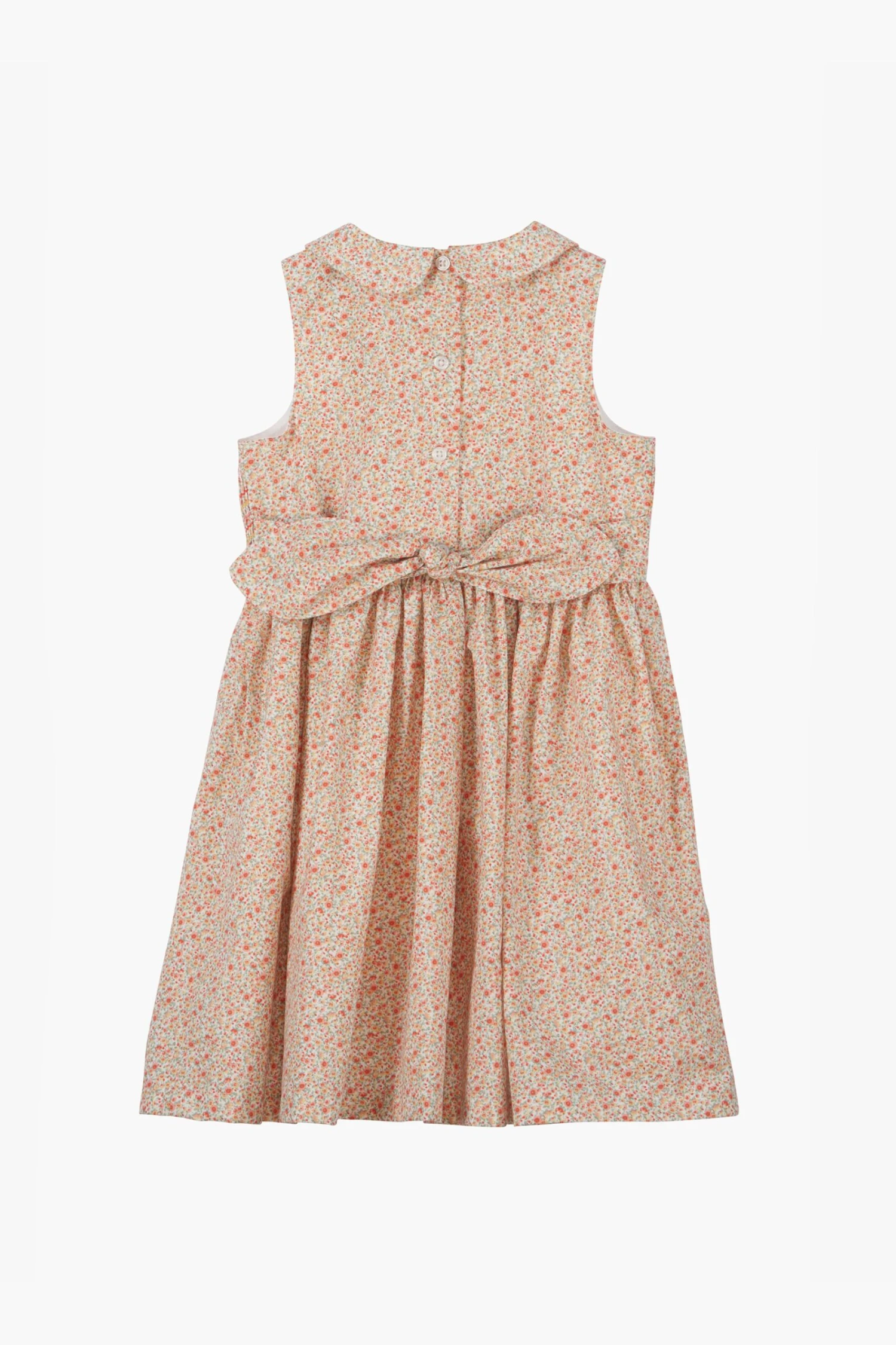 Trotters London Esme Gesmoktes Kleid Mit Blumenprint, Orange 5 Trotters London Esme Gesmoktes Kleid Mit Blumenprint, Orange – Bild 3