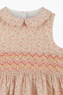 Trotters London Esme Gesmoktes Kleid Mit Blumenprint, Orange 9 Trotters London Esme Gesmoktes Kleid Mit Blumenprint, Orange -MONSON Kleidung Geschaft D49397s4