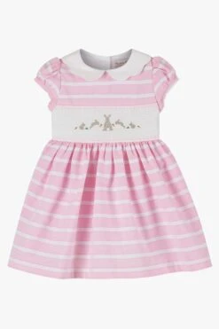 Trotters London Little Gesmoktes Kleid Mit Streifen Und Häschendesign, Pink 7 Trotters London Little Gesmoktes Kleid Mit Streifen Und Häschendesign, Pink -MONSON Kleidung Geschaft D50146s3