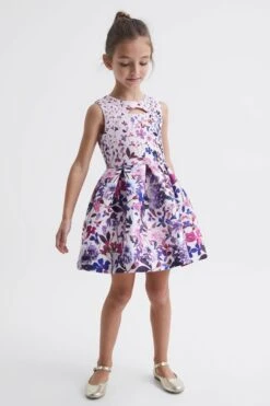 Reiss Heidi Kleid Mit Print Und Zierausschnitt