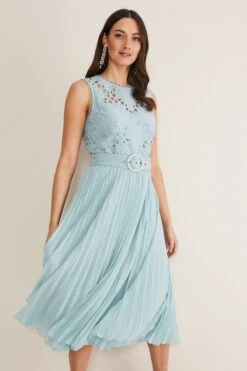 Phase Eight Amora Kleid Mit Spitzenoberteil, Grün