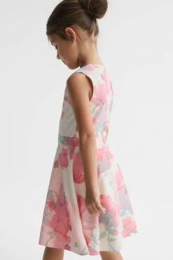 Reiss Monica Geblümtes Kleid Mit Gürtel -MONSON Kleidung Geschaft D68947s3