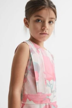 Reiss Monica Geblümtes Kleid Mit Gürtel -MONSON Kleidung Geschaft D68947s4