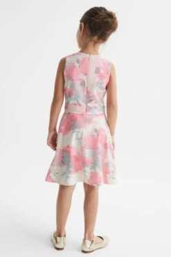 Reiss Monica Geblümtes Kleid Mit Gürtel -MONSON Kleidung Geschaft D68947s5