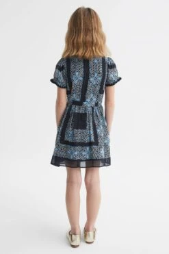 Reiss Alianna Geblümtes Kleid Mit Puffärmeln -MONSON Kleidung Geschaft D72406s5