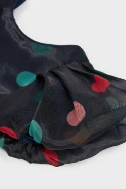 Paul Smith Junior Mädchen Artist Stripe Gepunktetes Kleid Für Besondere Anlässe, Marineblau -MONSON Kleidung Geschaft D78290s10