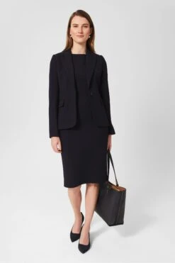 Hobbs Mia Kleid, Kurzgröße, Blau -MONSON Kleidung Geschaft D86125s3