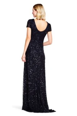 Adrianna Papell Langes Kleid Mit U-Ausschnitt, Schwarz -MONSON Kleidung Geschaft D86848s2