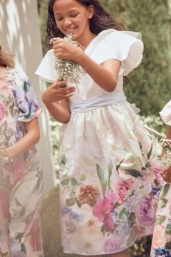 Angel & Rocket Sylvie Bedrucktes Kleid Mit Gerüschten Ärmeln Und Schleife, Weiß 19 Angel & Rocket Sylvie Bedrucktes Kleid Mit Gerüschten Ärmeln Und Schleife, Weiß -MONSON Kleidung Geschaft D89582s8