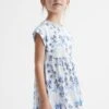 Reiss Dahlia Jersey-Kleid Mit Blumenprint -MONSON Kleidung Geschaft D91 346s