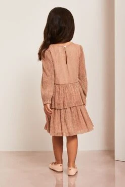 Lipsy Plissé-Kleid, Metallic (0 Monate Bis 6 Jahre) -MONSON Kleidung Geschaft K22627s3