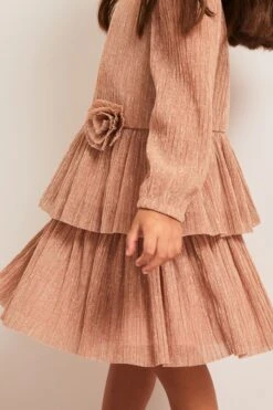 Lipsy Plissé-Kleid, Metallic (0 Monate Bis 6 Jahre) -MONSON Kleidung Geschaft K22627s4