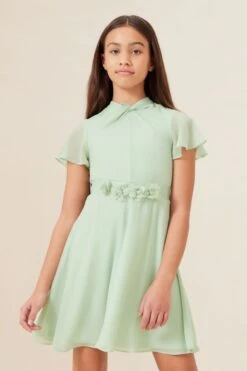 Lipsy Besonderer Anlass Kleid Mit Verdrehtem Ausschnitt Und Blumentaille (2–16 Jahre)