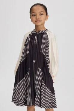Reiss Bay Plissiertes Kleid Mit Print