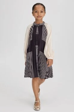 Reiss Bay Plissiertes Kleid Mit Print -MONSON Kleidung Geschaft K72488s3
