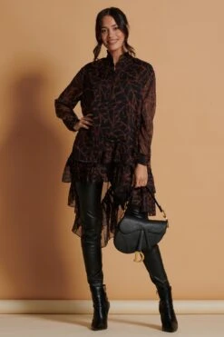 Jolie Moi Oversize-Kleid Mit Asymmetrischem Saum, Schwarz -MONSON Kleidung Geschaft K75003s3