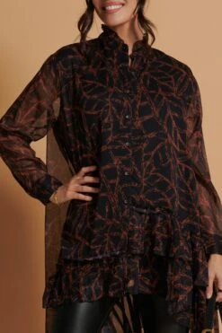 Jolie Moi Oversize-Kleid Mit Asymmetrischem Saum, Schwarz -MONSON Kleidung Geschaft K75003s5