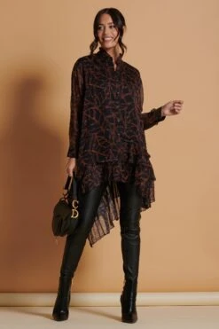 Jolie Moi Oversize-Kleid Mit Asymmetrischem Saum, Schwarz -MONSON Kleidung Geschaft K75003s6