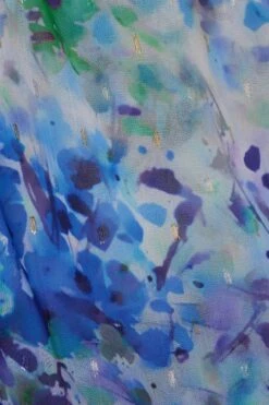 Adrianna Papell Blaues Langes Bedrucktes Kleid -MONSON Kleidung Geschaft K79923s7