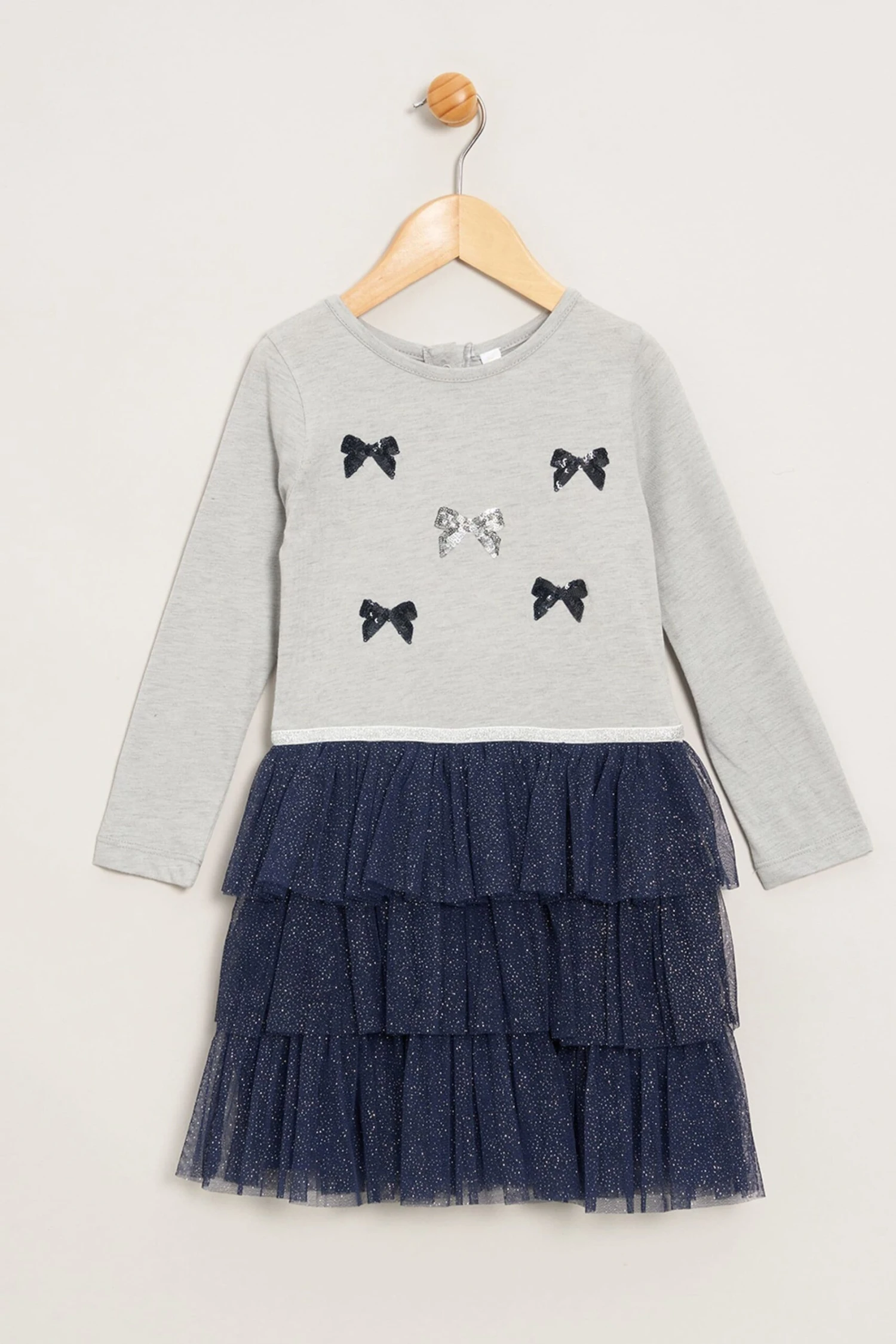 Miss Langärmeliges 2-in-1-Kleid Mit Pailletten Und Tutu, Grau 3 Miss Langärmeliges 2-in-1-Kleid Mit Pailletten Und Tutu, Grau