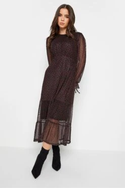 PixieGirl Langärmeliges Midaxi-Kleid Aus Netzstoff, Kurzgröße -MONSON Kleidung Geschaft K83463s3