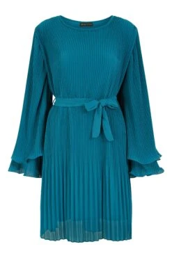 Mela Plissiertes Kleid Mit Doppelten, Langen Trompetenärmeln -MONSON Kleidung Geschaft K88159s5