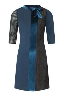 HotSquash Princess Kleid Mit Samtdetail Und Ziernaht, Blau -MONSON Kleidung Geschaft M02788s4