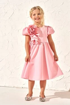 Angel & Rocket Kleid Mit Kaskadierender Blumenverzierung, Rosa