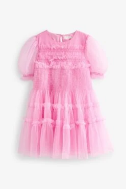 Next Party-Kleid Für Besondere Anlässe Aus Tüll Und Netzstoff Mit Puffärmeln (3–16 Jahre) -MONSON Kleidung Geschaft M66857s7
