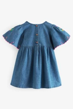 Next Blau Denim - Besticktes Kaftan-Kleid (3 Monate Bis 10 Jahre) -MONSON Kleidung Geschaft N02 863s6