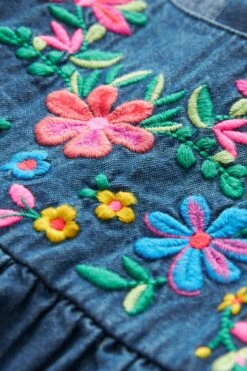 Next Blau Denim - Besticktes Kaftan-Kleid (3 Monate Bis 10 Jahre) -MONSON Kleidung Geschaft N02 863s7