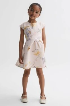 Reiss Eda Kleid Aus Scuba Mit Blumenprint -MONSON Kleidung Geschaft N05880s3