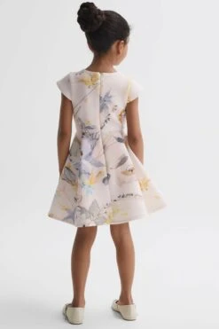 Reiss Eda Kleid Aus Scuba Mit Blumenprint -MONSON Kleidung Geschaft N05880s5