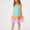 Billieblush Ärmelloses Kleid Mit Netzstoff-Tutu In Regenbogenfarben, Grün