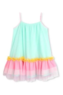 Billieblush Ärmelloses Kleid Mit Netzstoff-Tutu In Regenbogenfarben, Grün -MONSON Kleidung Geschaft N16926s4